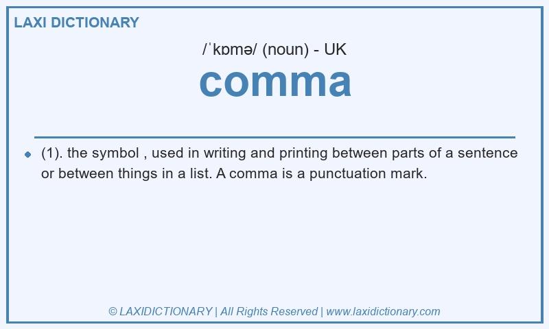 Definition comma in British English