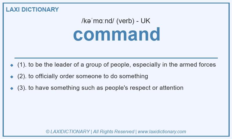 Definition command in British English