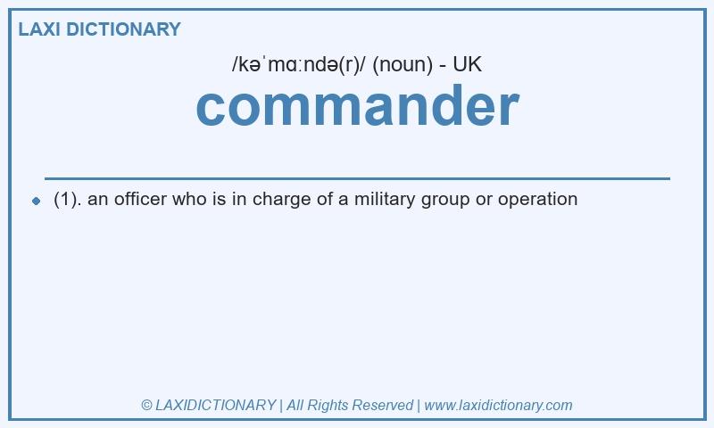 Definition commander in British English