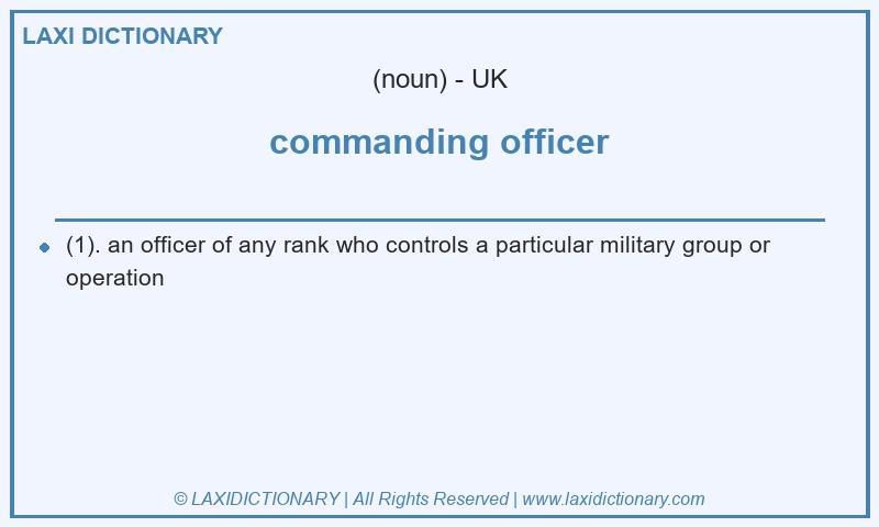 Definition commanding officer in British English