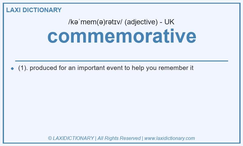 Definition commemorative in British English