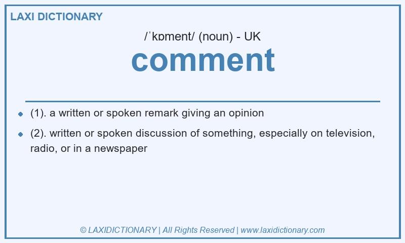 Definition comment in British English