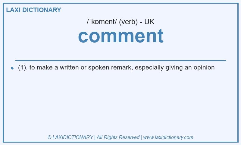 Definition comment in British English
