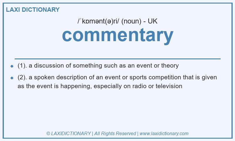 Definition commentary in British English