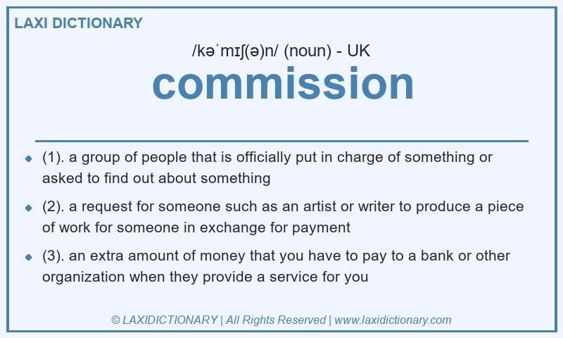 Definition commission in British English