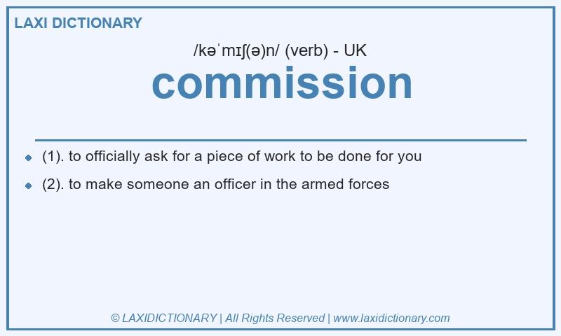 Definition commission in British English