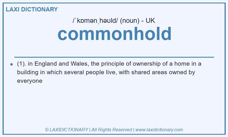 Definition commonhold in British English