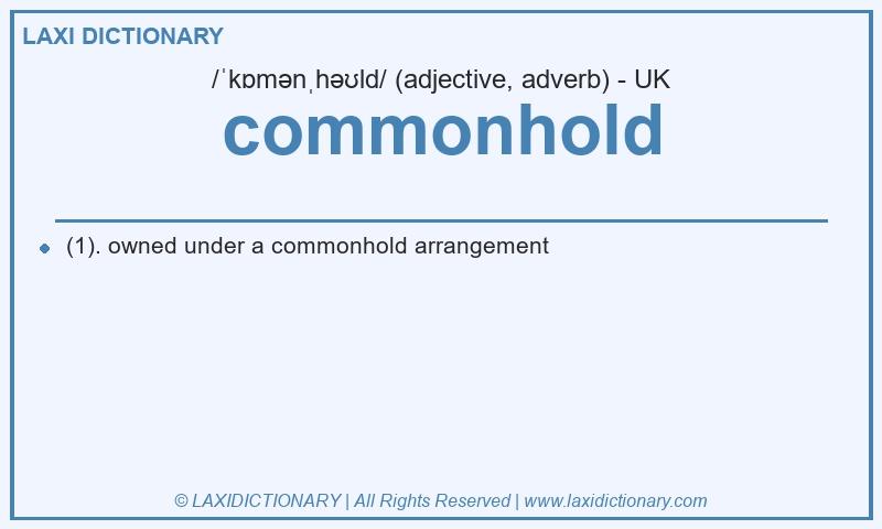 Definition commonhold in British English