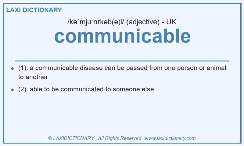 Definition communicable in British English