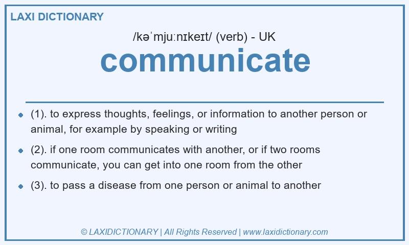 Definition communicate in British English