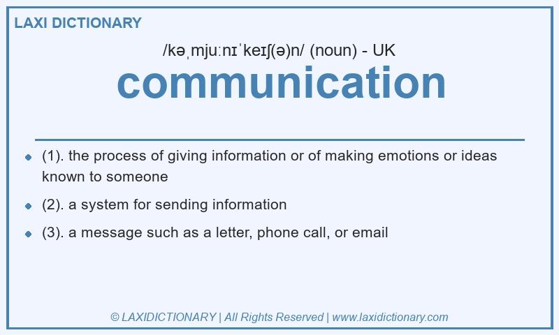 Definition communication in British English