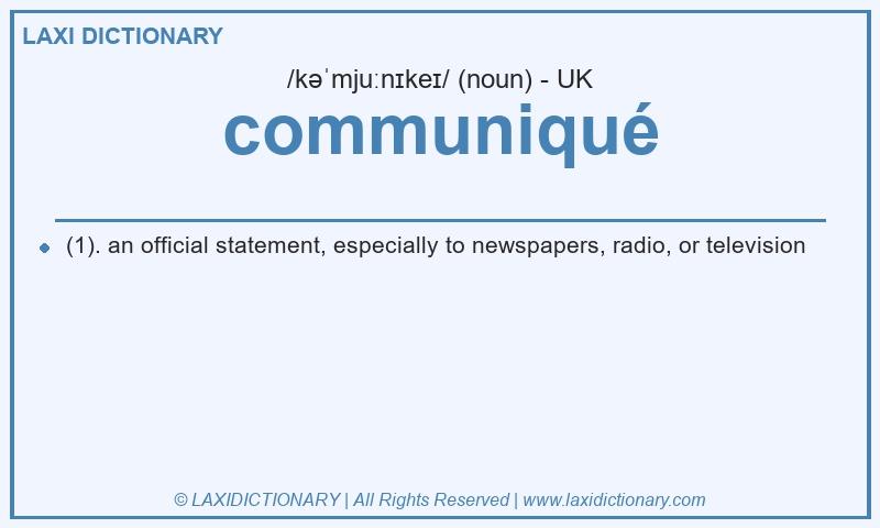 Definition communiqué in British English