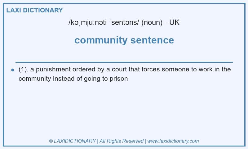 Definition community sentence in British English