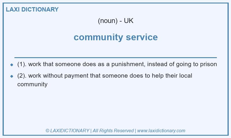 Definition community service in British English