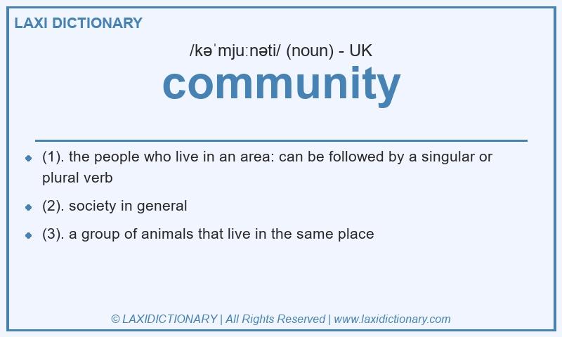 Definition community in British English