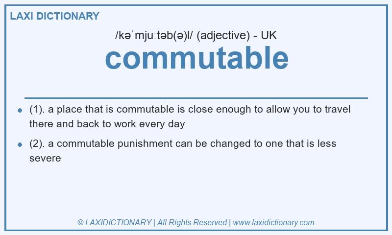 Definition commutable in British English