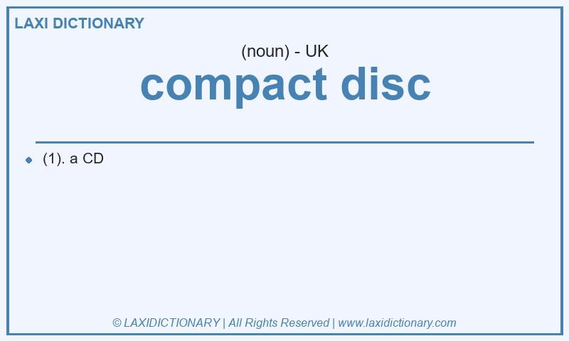 Definition compact disc in British English
