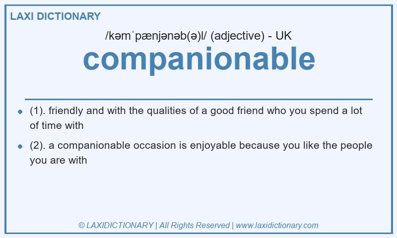 Definition companionable in British English