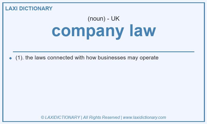 Definition company law in British English