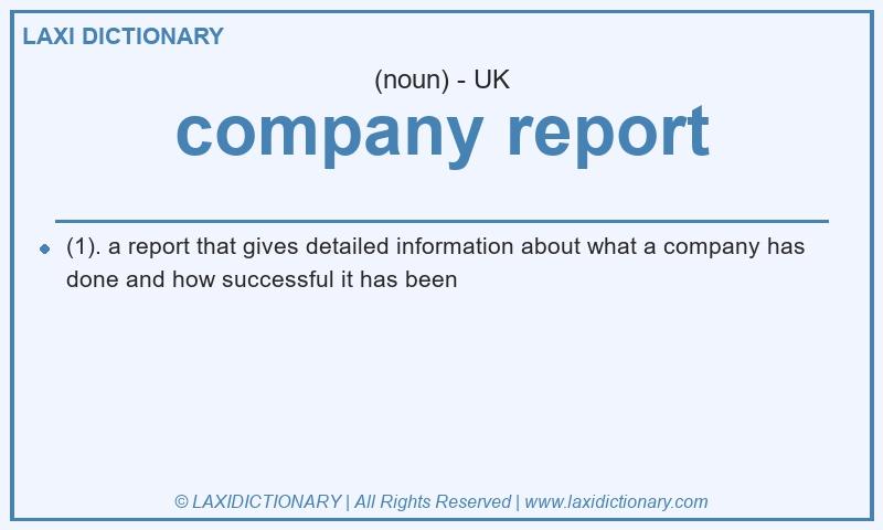 Definition company report in British English