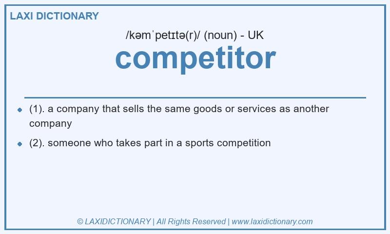 Definition competitor in British English