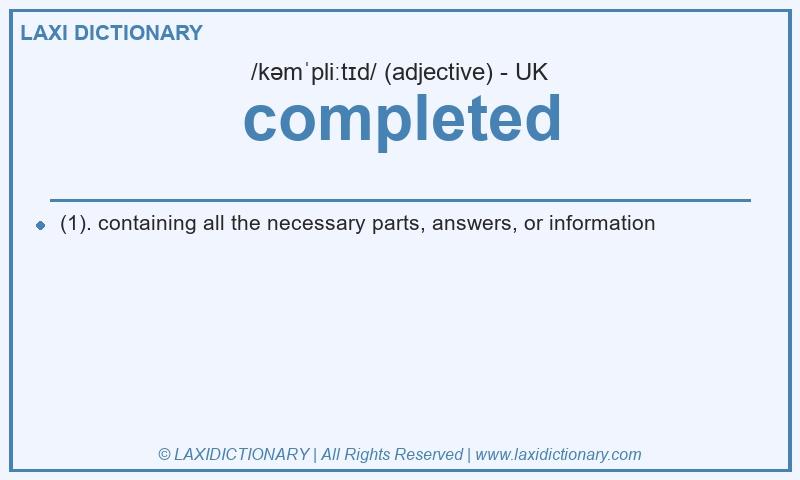 Definition completed in British English