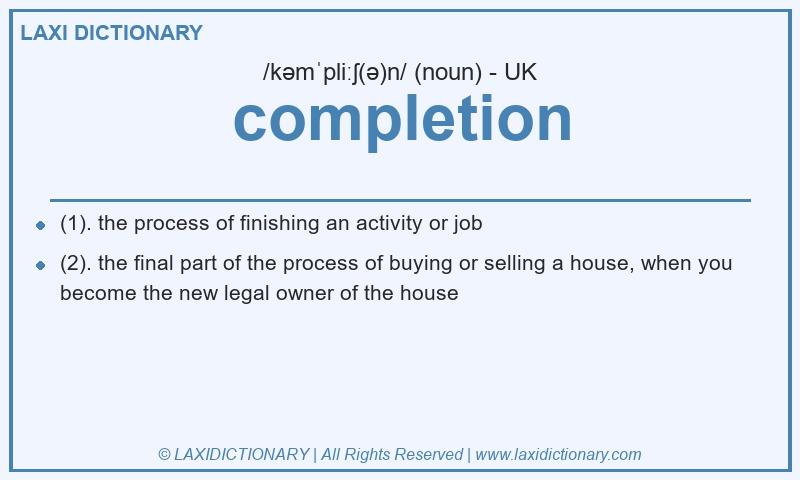 Definition completion in British English