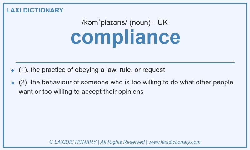 Definition compliance in British English
