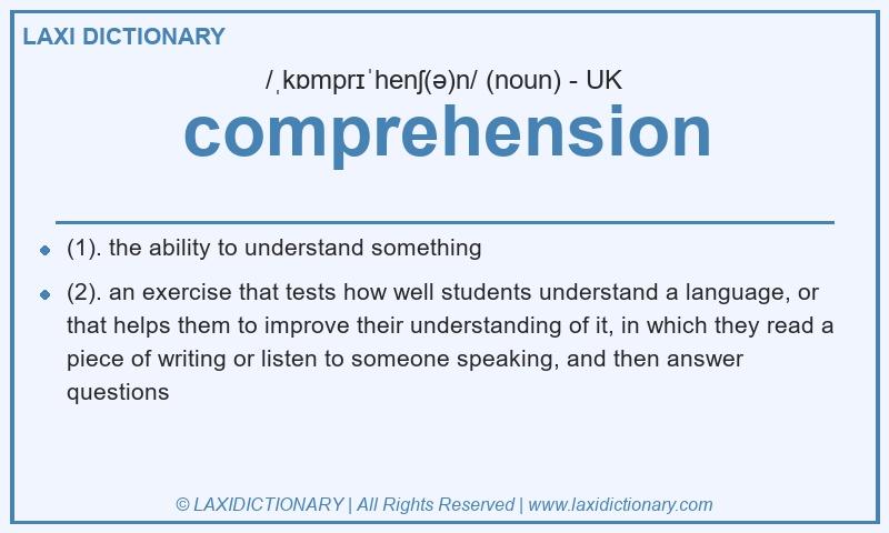 Definition comprehension in British English