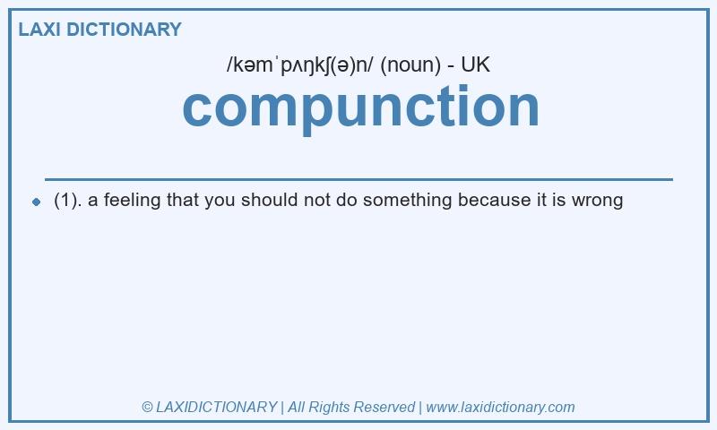 Definition compunction in British English