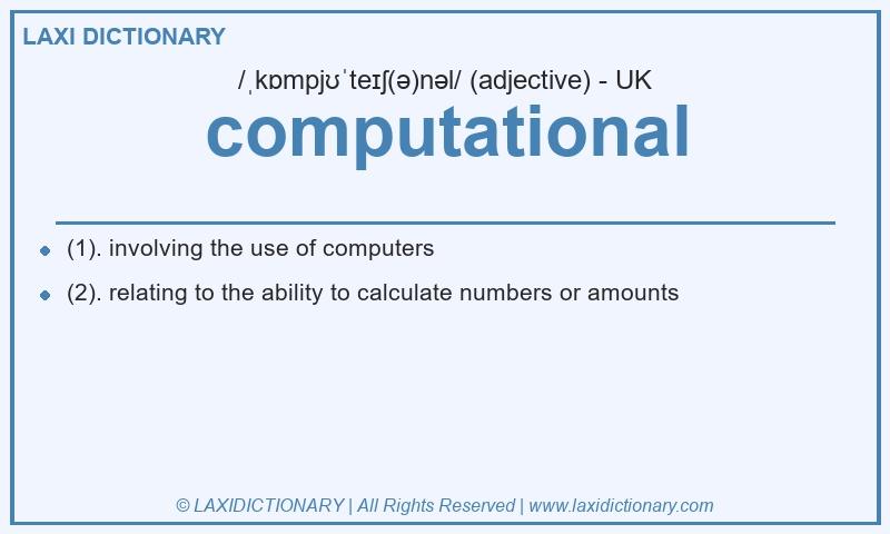 Definition computational in British English