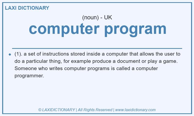 Definition computer program in British English