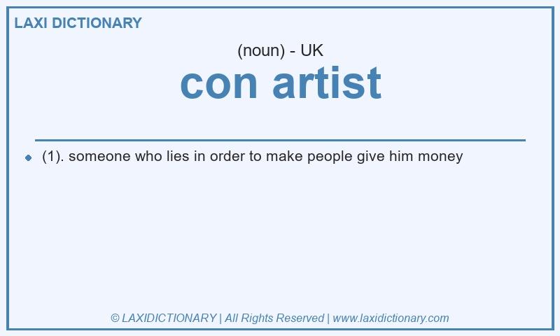 Definition con artist in British English