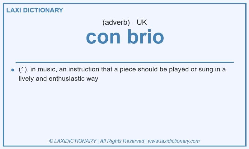 Definition con brio in British English