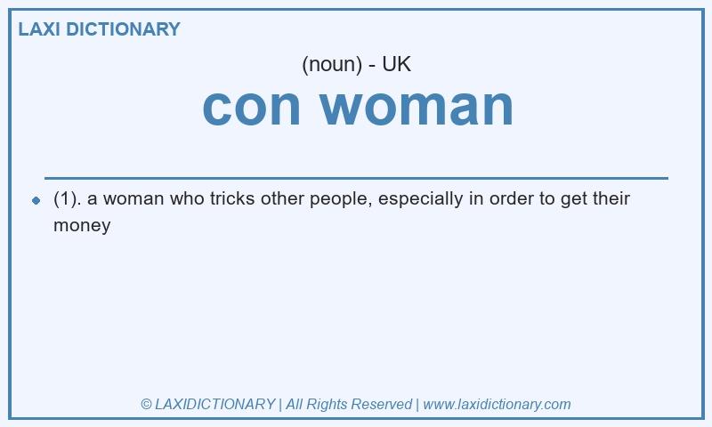 Definition con woman in British English