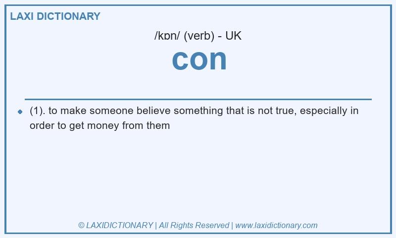 Definition con in British English