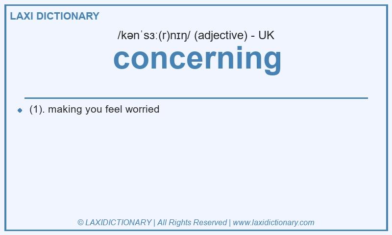 Definition concerning in British English