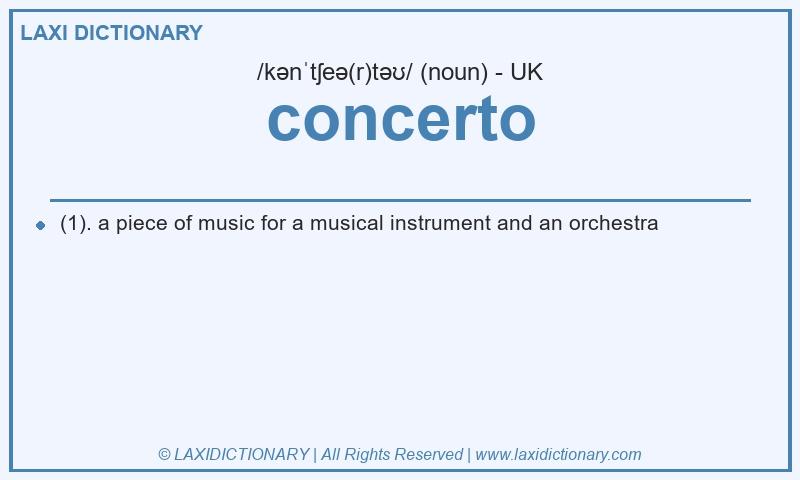 Definition concerto in British English