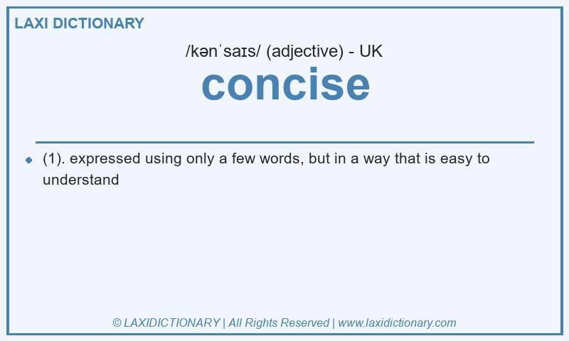 Definition concise in British English