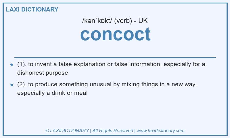 Definition concoct in British English