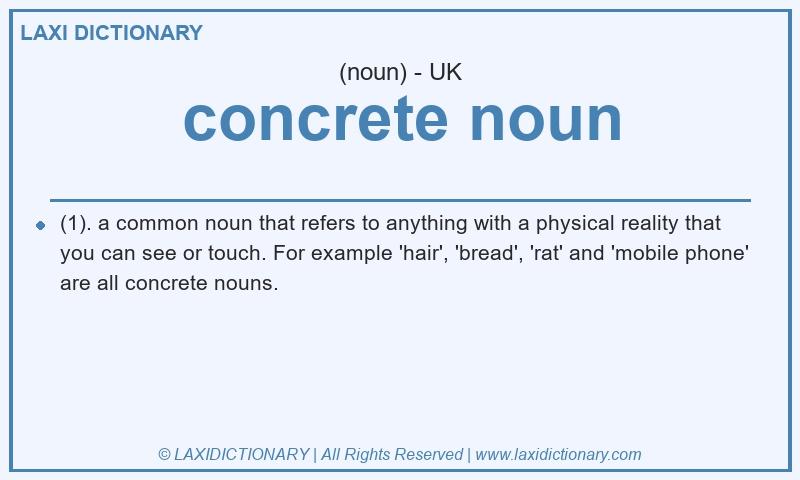 Definition concrete noun in British English