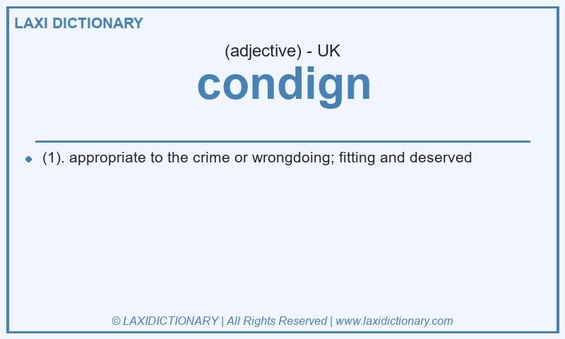 Definition condign in British English
