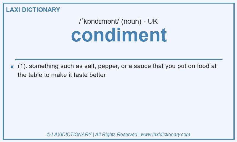 Definition condiment in British English
