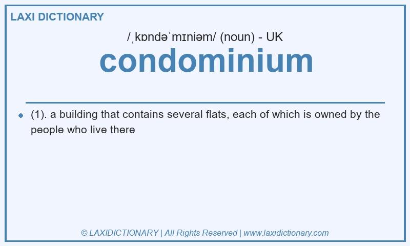 Definition condominium in British English