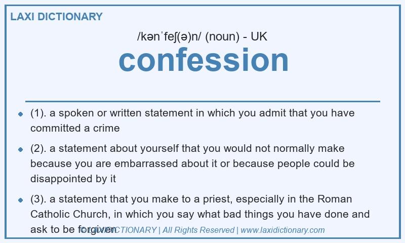 Definition confession in British English
