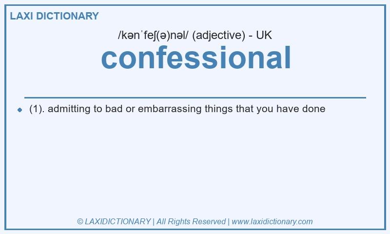 Definition confessional in British English