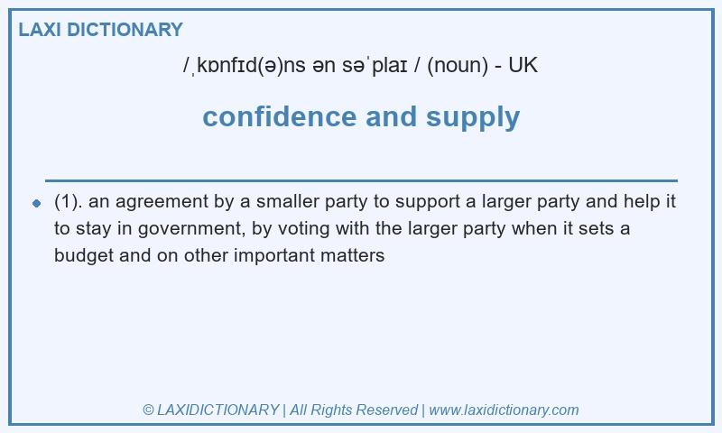 Definition confidence and supply in British English