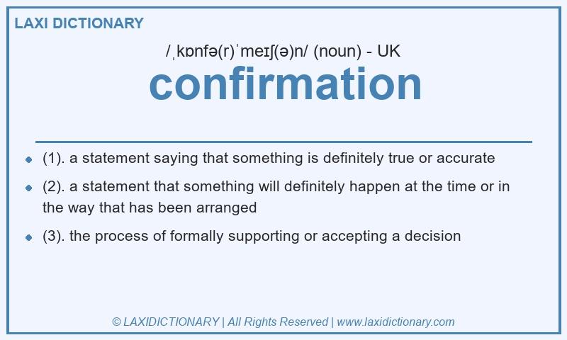 Definition confirmation in British English
