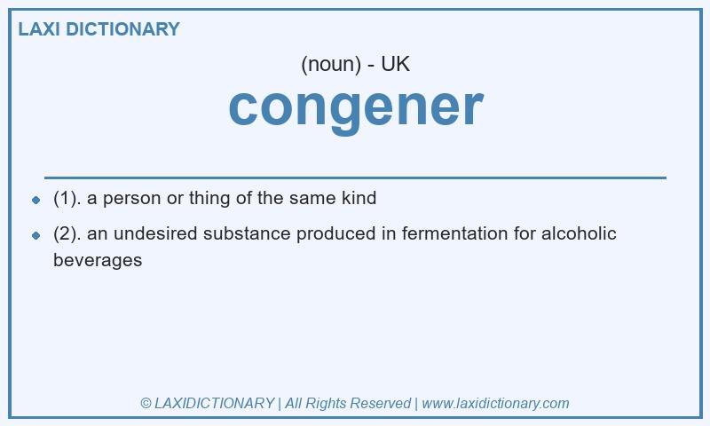 Definition congener in British English