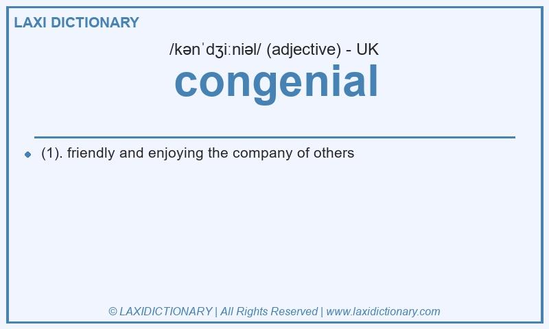 Definition congenial in British English